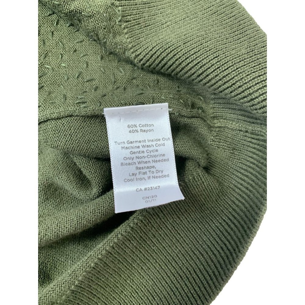 Talbots Women's Mean Green Sequin Top - Picture 5 of 7